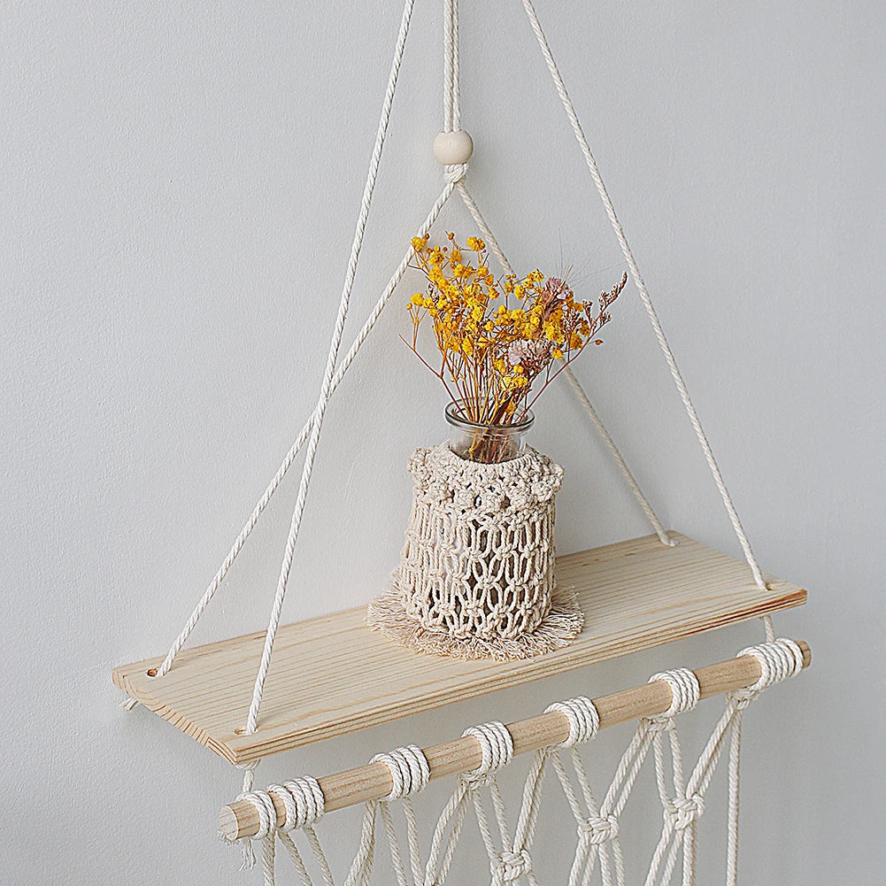 Macramé Wall Hanging Shelf Floating Wall Shelf