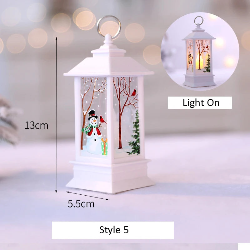 Santa Claus & Snowman Lantern Light