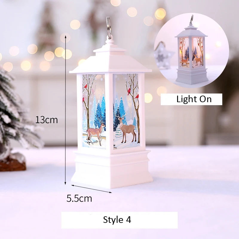 Santa Claus & Snowman Lantern Light
