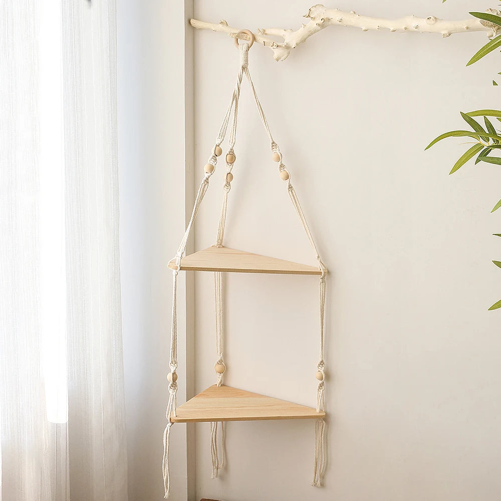 Macramé Wall Hanging Shelf Floating Wall Shelf