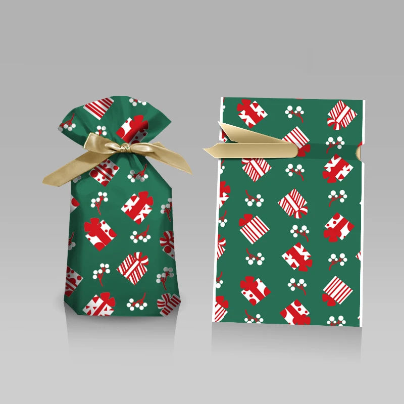 Christmas Drawstring Gift Bags – Santa, Snowflake & Deer Design
