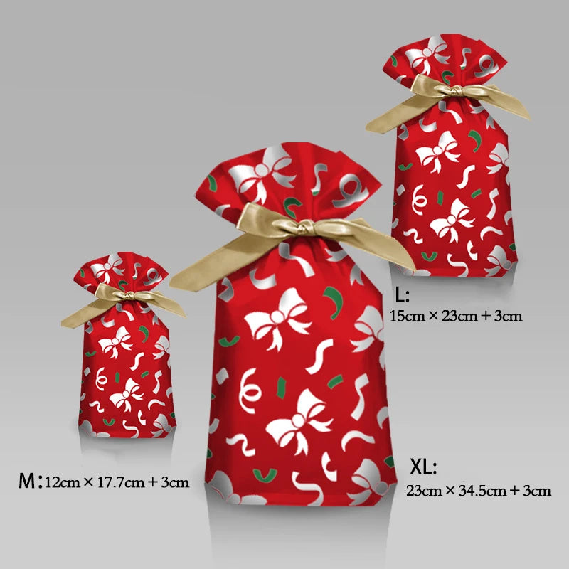Christmas Drawstring Gift Bags – Santa, Snowflake & Deer Design