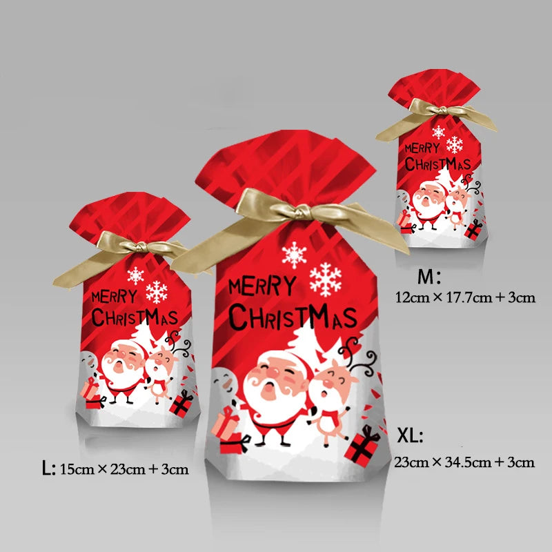 Christmas Drawstring Gift Bags – Santa, Snowflake & Deer Design