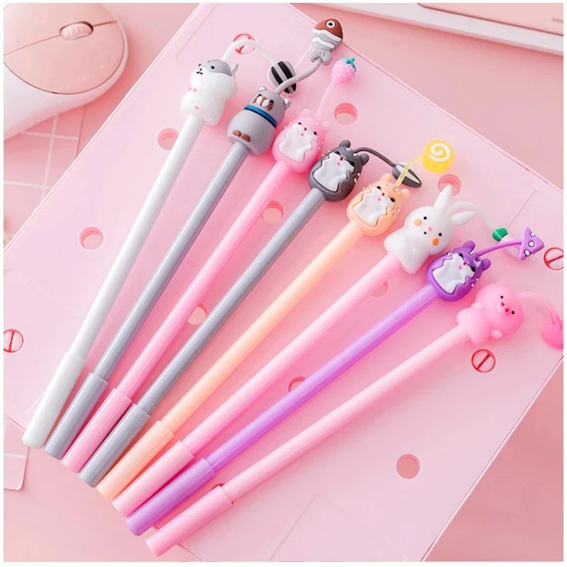 Kawaii Unicorn Gel Pens Set – 10 Pcs Random Patterns, 0.5mm Black Ink
