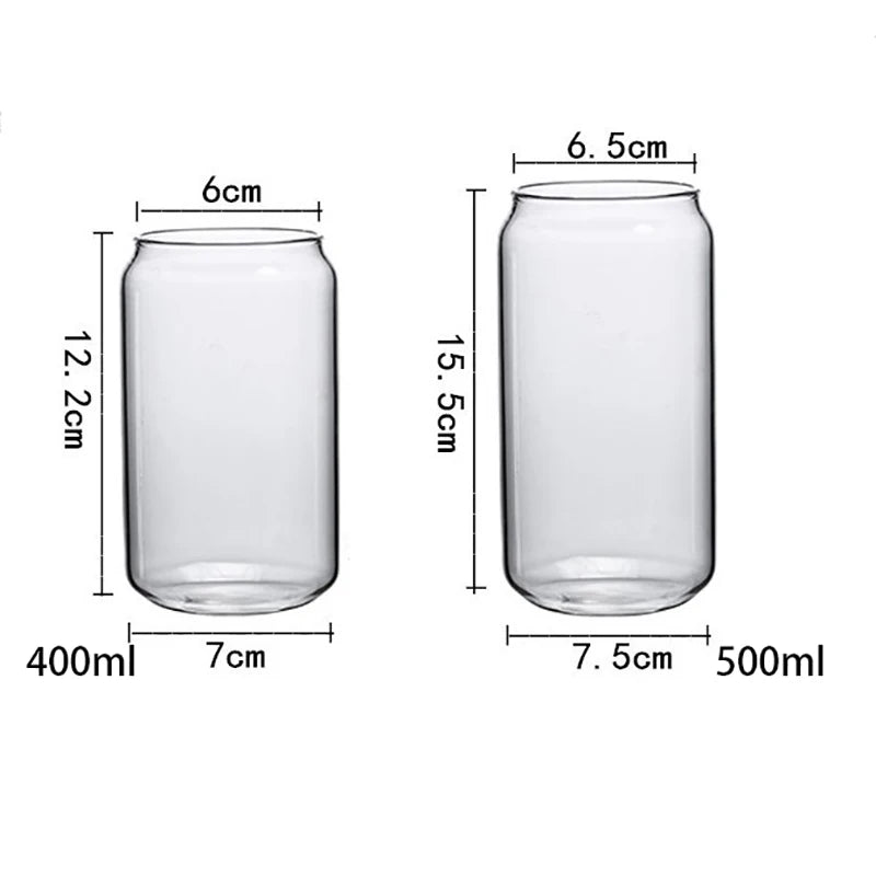 Two glass jars with measurements on a white background