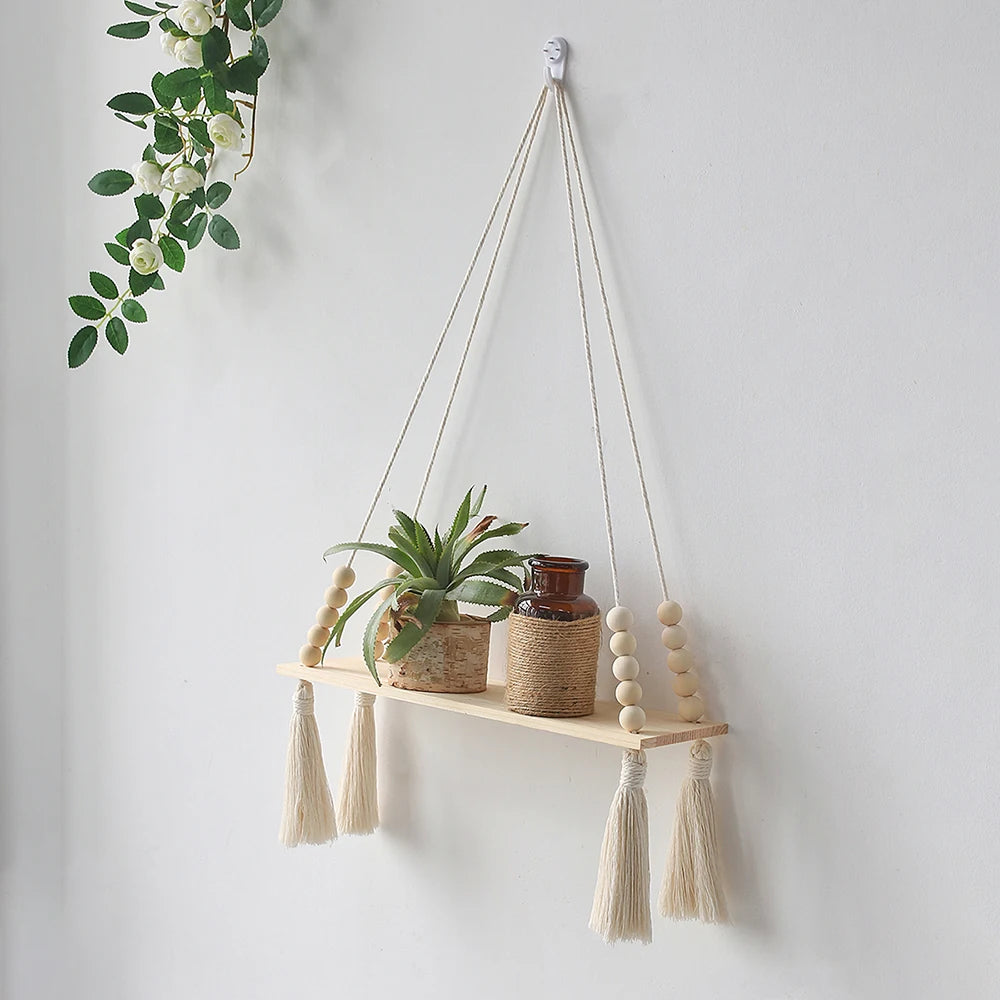 Macramé Wall Hanging Shelf Floating Wall Shelf