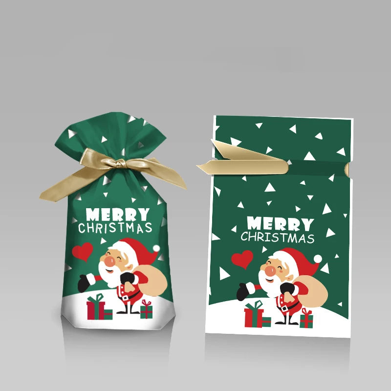 Christmas Drawstring Gift Bags – Santa, Snowflake & Deer Design
