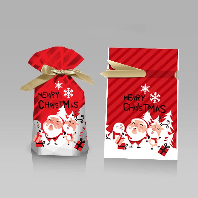 Christmas Drawstring Gift Bags – Santa, Snowflake & Deer Design