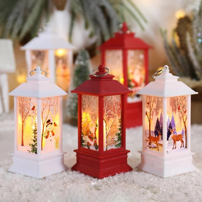 Santa Claus & Snowman Lantern Light
