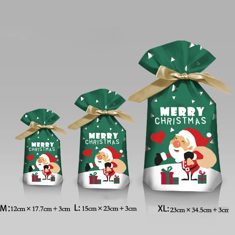 Christmas Drawstring Gift Bags – Santa, Snowflake & Deer Design
