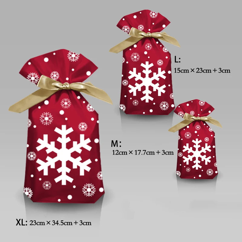 Christmas Drawstring Gift Bags – Santa, Snowflake & Deer Design