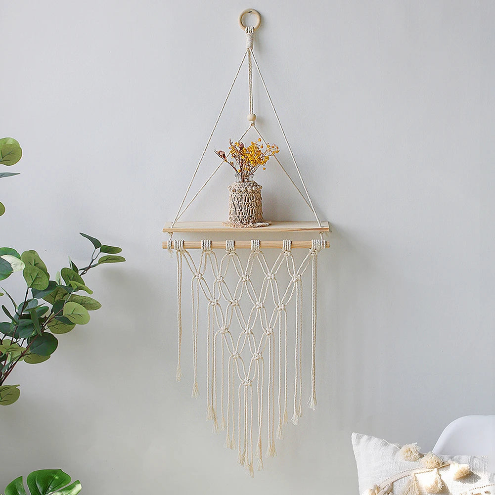 Macramé Wall Hanging Shelf Floating Wall Shelf