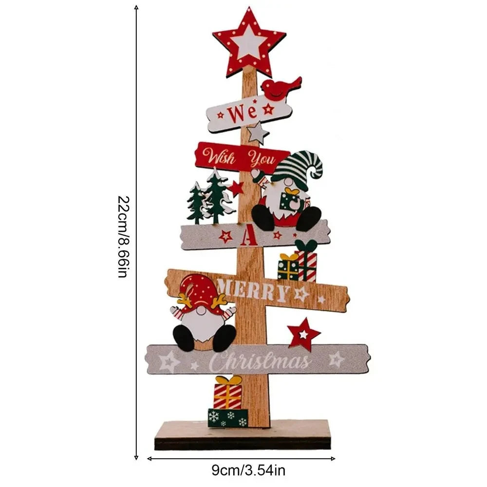 Wooden Christmas Tree Desktop Ornament