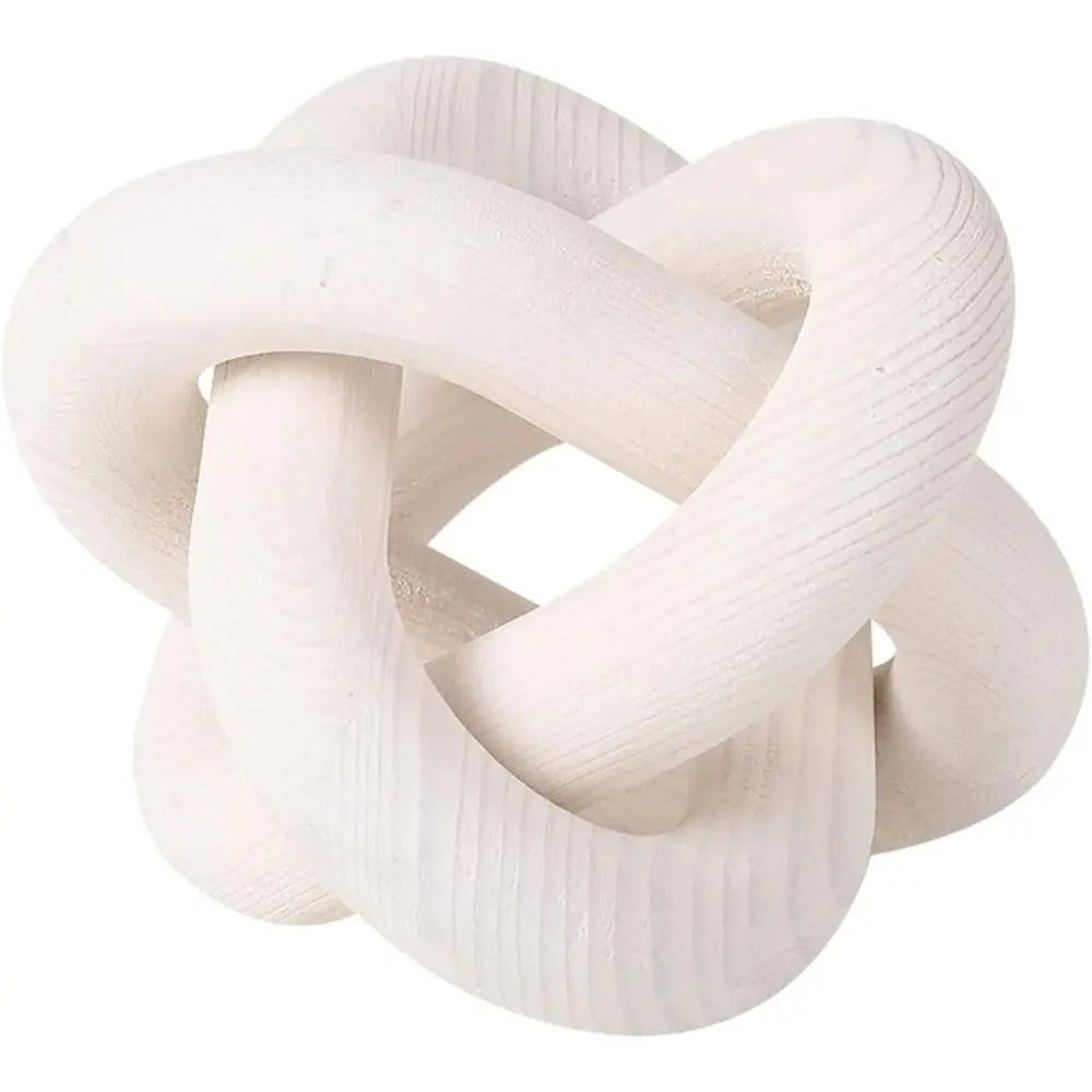 White knot sculpture on a white background