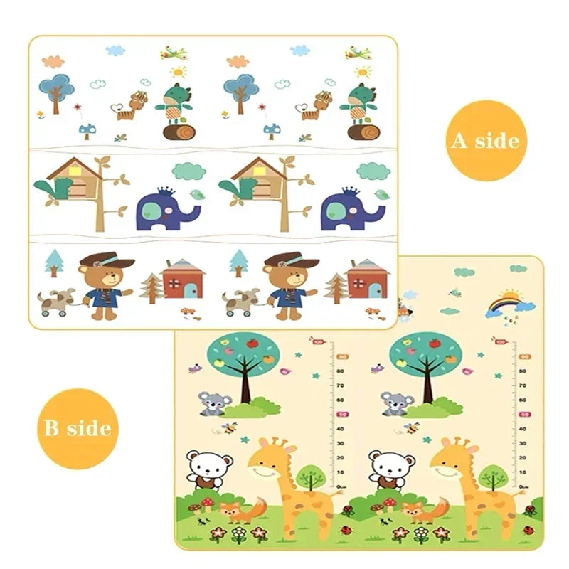 Foldable Double-Sided Baby Play Mat – Soft Foam Educational Rug