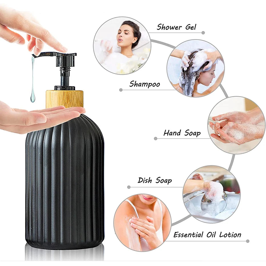 Black Kitchen Soap Dispenser Set