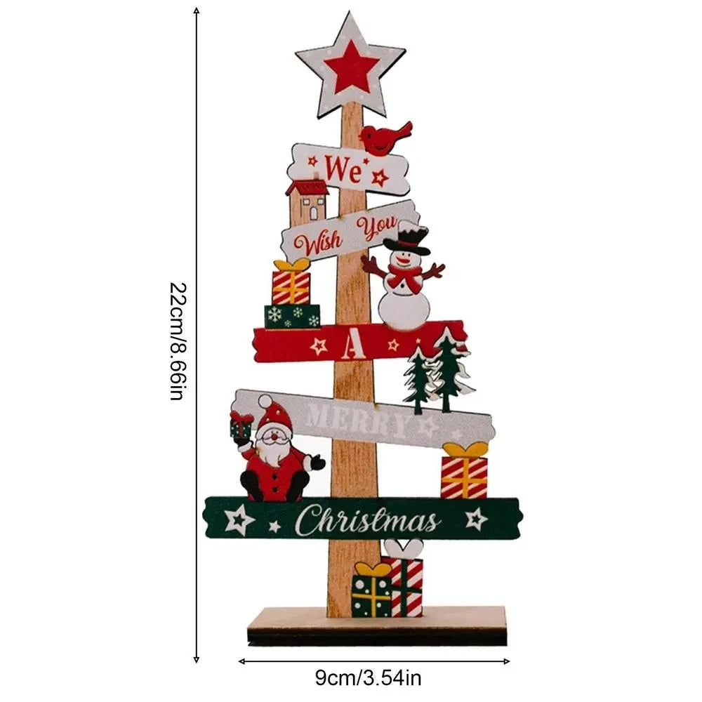 Wooden Christmas Tree Desktop Ornament