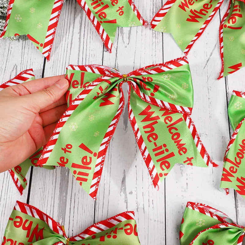 Red & Green Polka Dot Christmas Bows