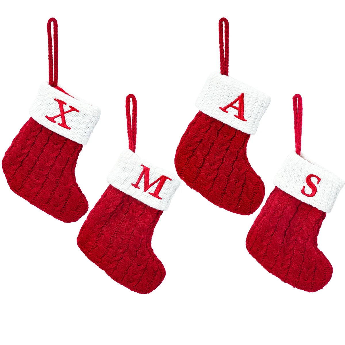 Knitted Christmas Socks – Snowflake & Letter Design