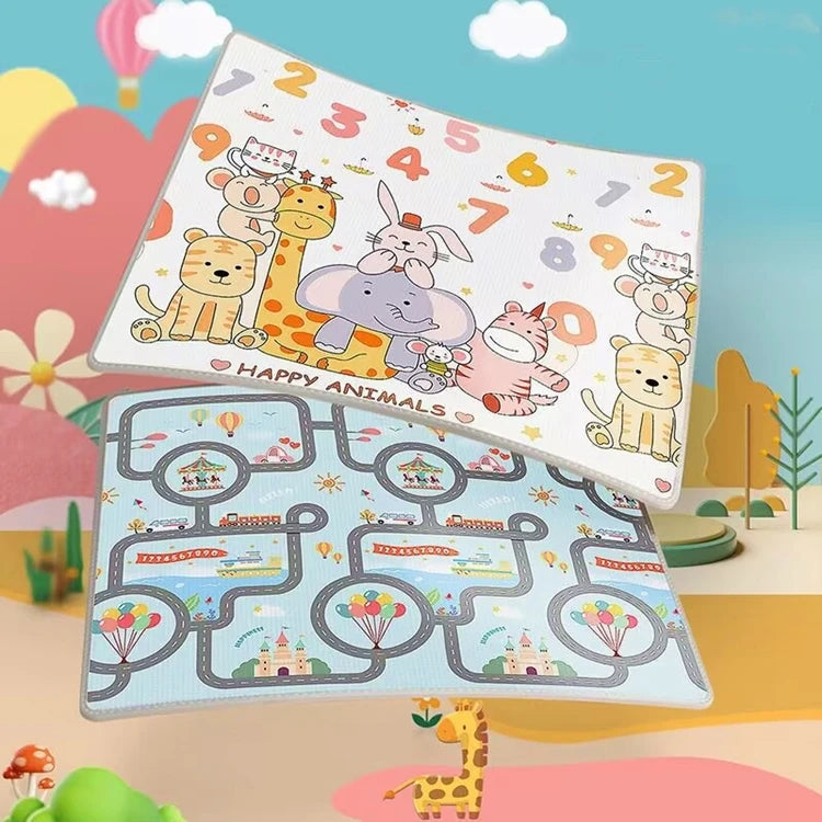 Foldable Double-Sided Baby Play Mat – Soft Foam Educational Rug