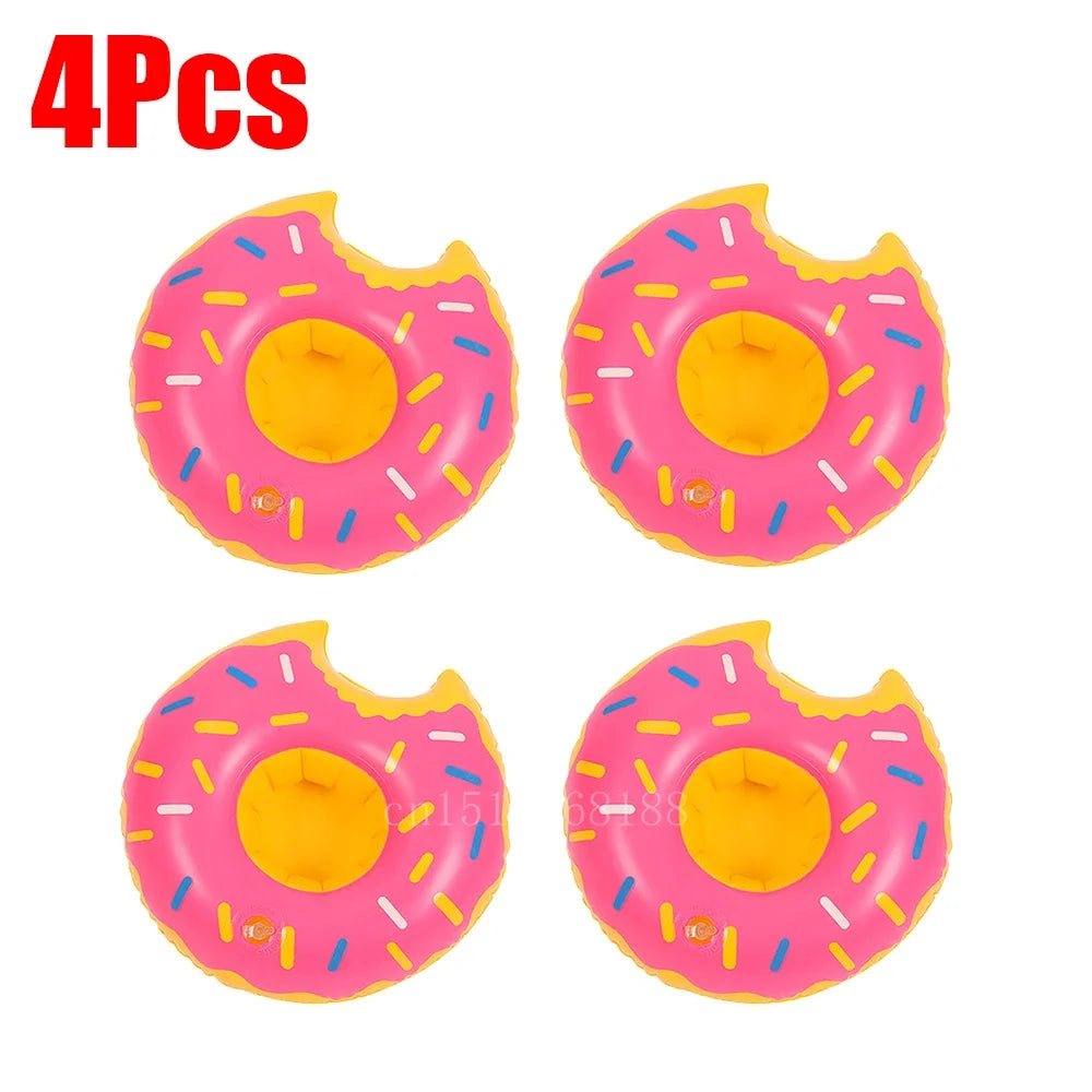 Bring tropical vibes to your next beach day or pool party with this Mini Coconut Tree & Flamingo Inflatable Drink Holder ! Made from durable PVC, it's lightweight, easy to inflate, and keeps your beverage floating right beside you.