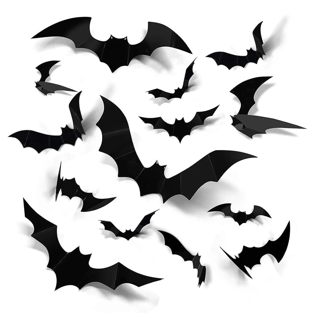3D PVC Halloween Bat Wall Decorations