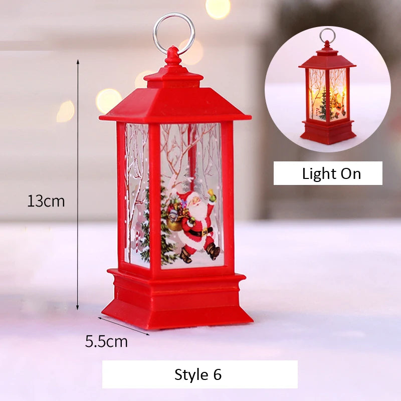 Santa Claus & Snowman Lantern Light