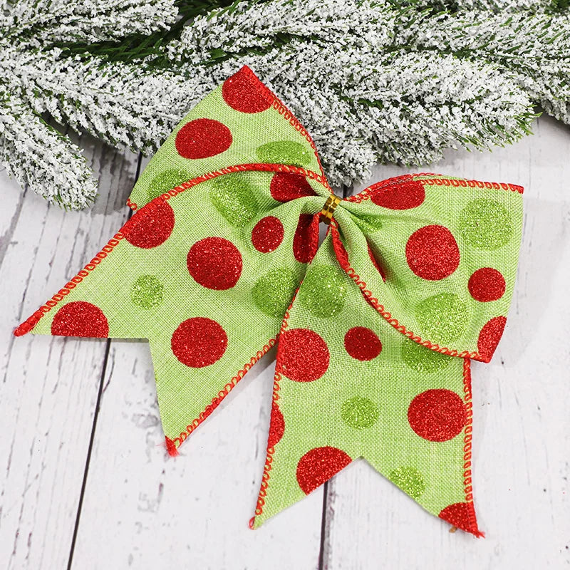 Red & Green Polka Dot Christmas Bows