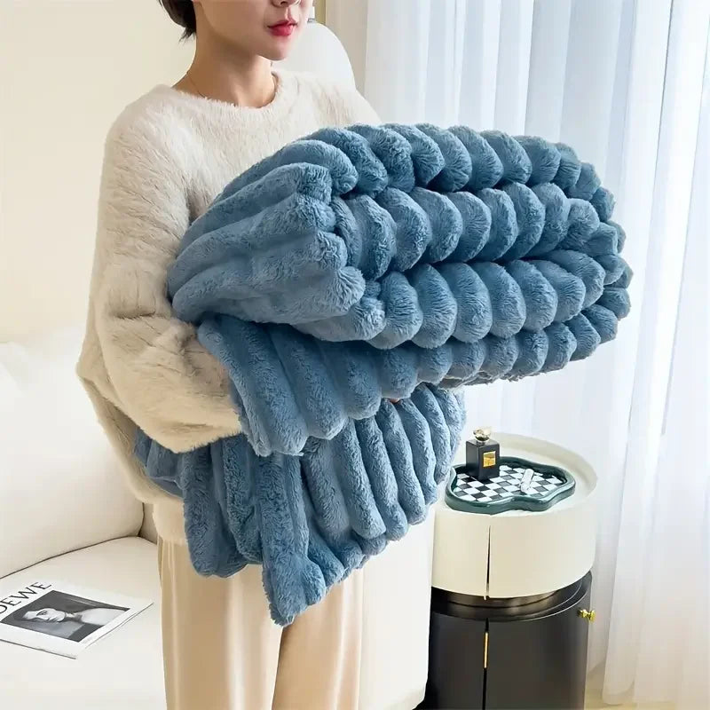 Cozy Korean-Style Thick Flannel Blanket