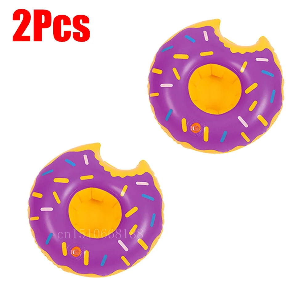 Bring tropical vibes to your next beach day or pool party with this Mini Coconut Tree & Flamingo Inflatable Drink Holder ! Made from durable PVC, it's lightweight, easy to inflate, and keeps your beverage floating right beside you.