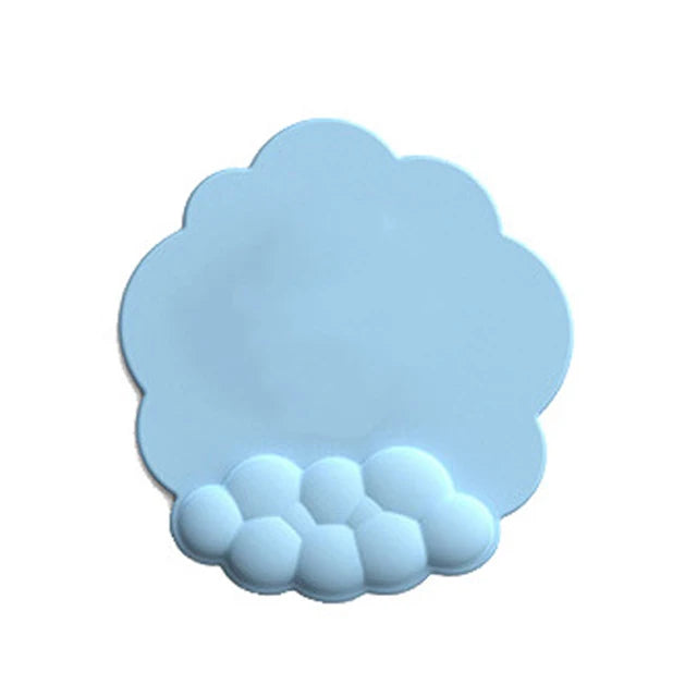 Blue cloud-shaped hand rest on a white background