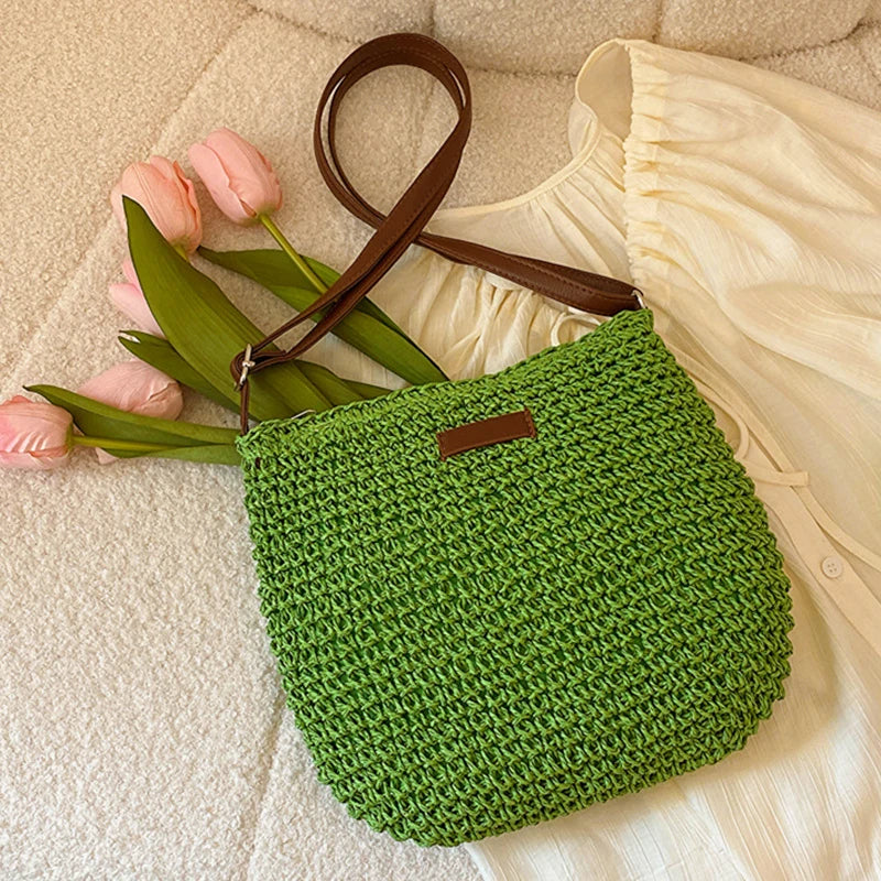 Bohemian Straw Tote Bag