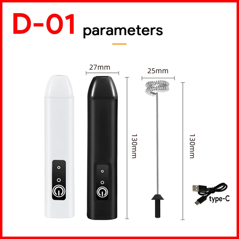 Upgraded USB Rechargeable Handheld Frother – 3-Speed Milk Whisk, Egg Beater & Mini Blender