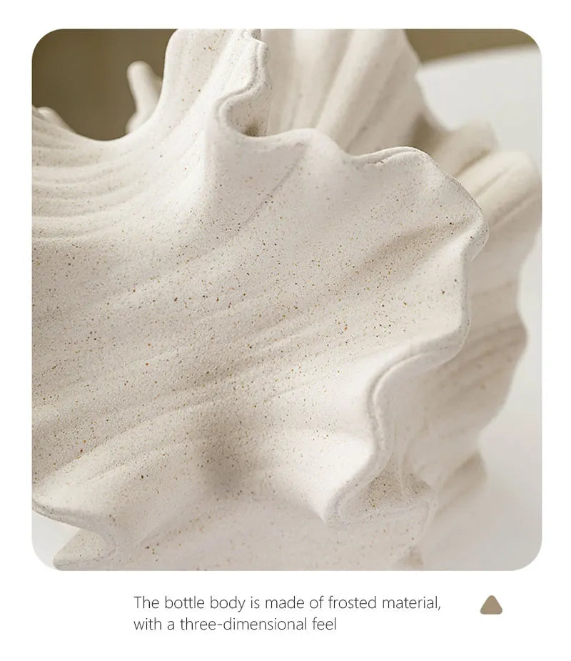 Close-up of a coral vase with a three-dimensional texture.