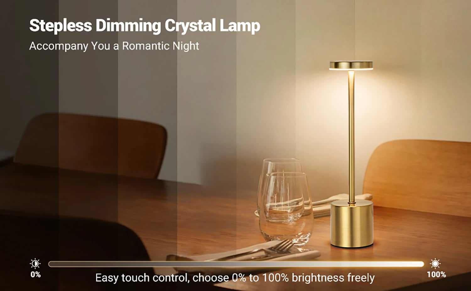 Touch Control LED Lamp – Portable, Dimmable, Metal Design