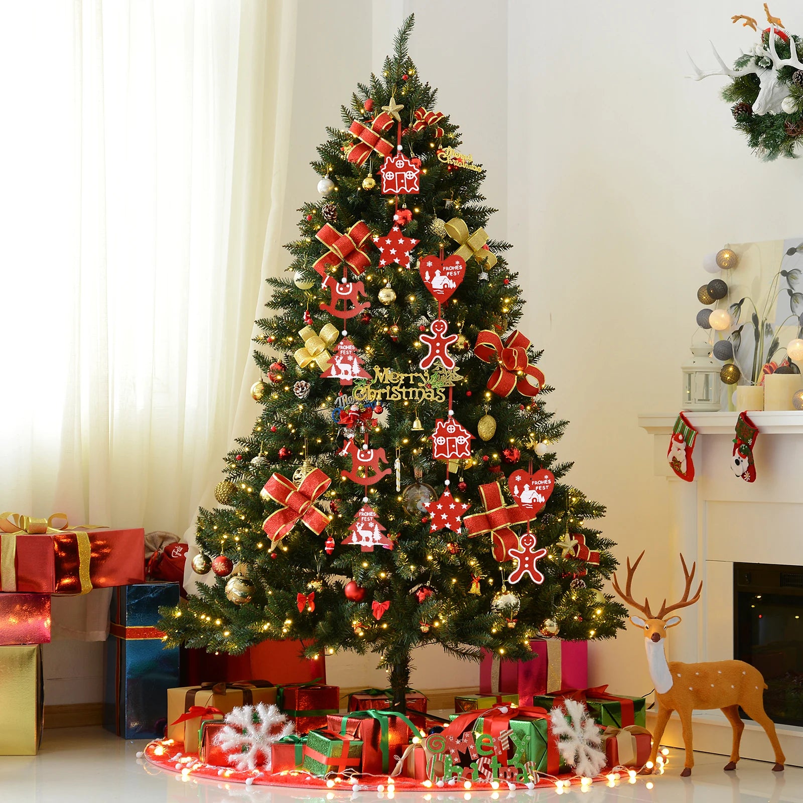 Wooden Christmas Tree Hanging Ornaments