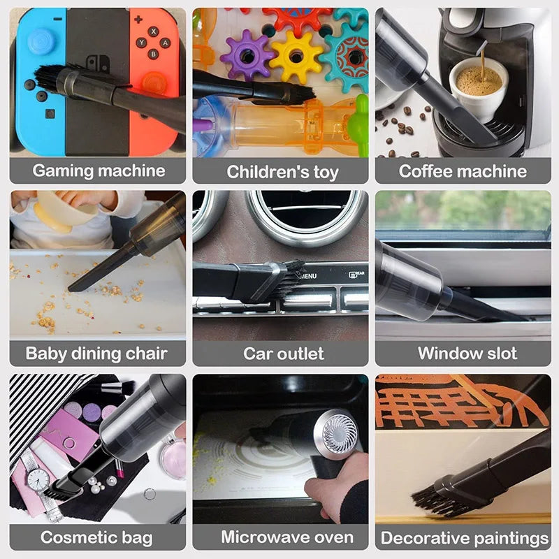 Wireless Handheld Vacuum – 15000Pa Strong Suction for Car & Home | USB Rechargeable