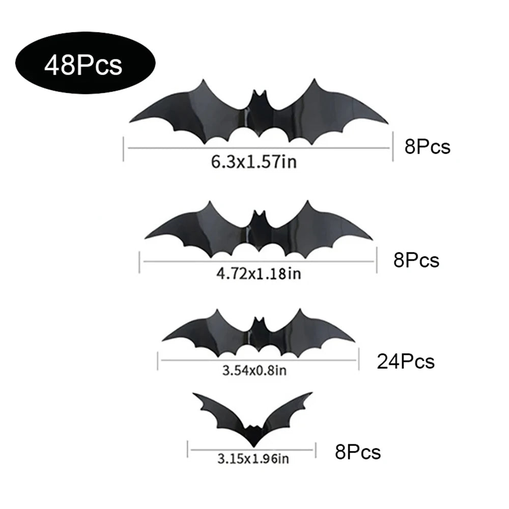 3D PVC Halloween Bat Wall Decorations