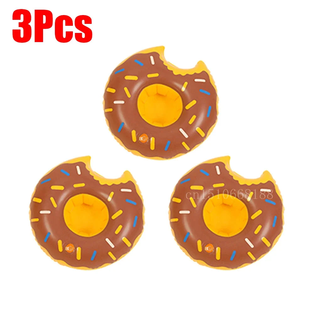 Bring tropical vibes to your next beach day or pool party with this Mini Coconut Tree & Flamingo Inflatable Drink Holder ! Made from durable PVC, it's lightweight, easy to inflate, and keeps your beverage floating right beside you.