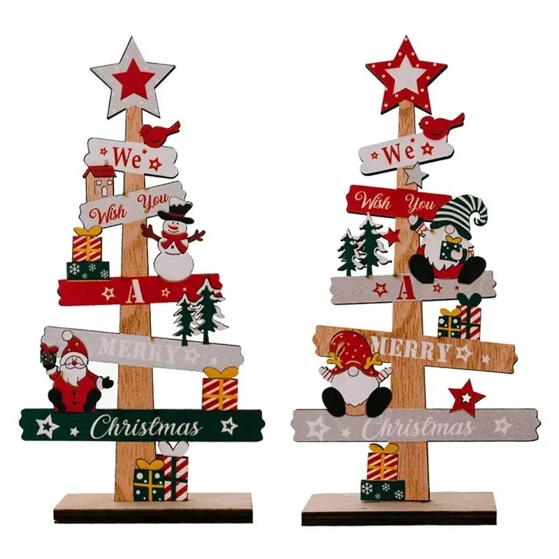 Wooden Christmas Tree Desktop Ornament