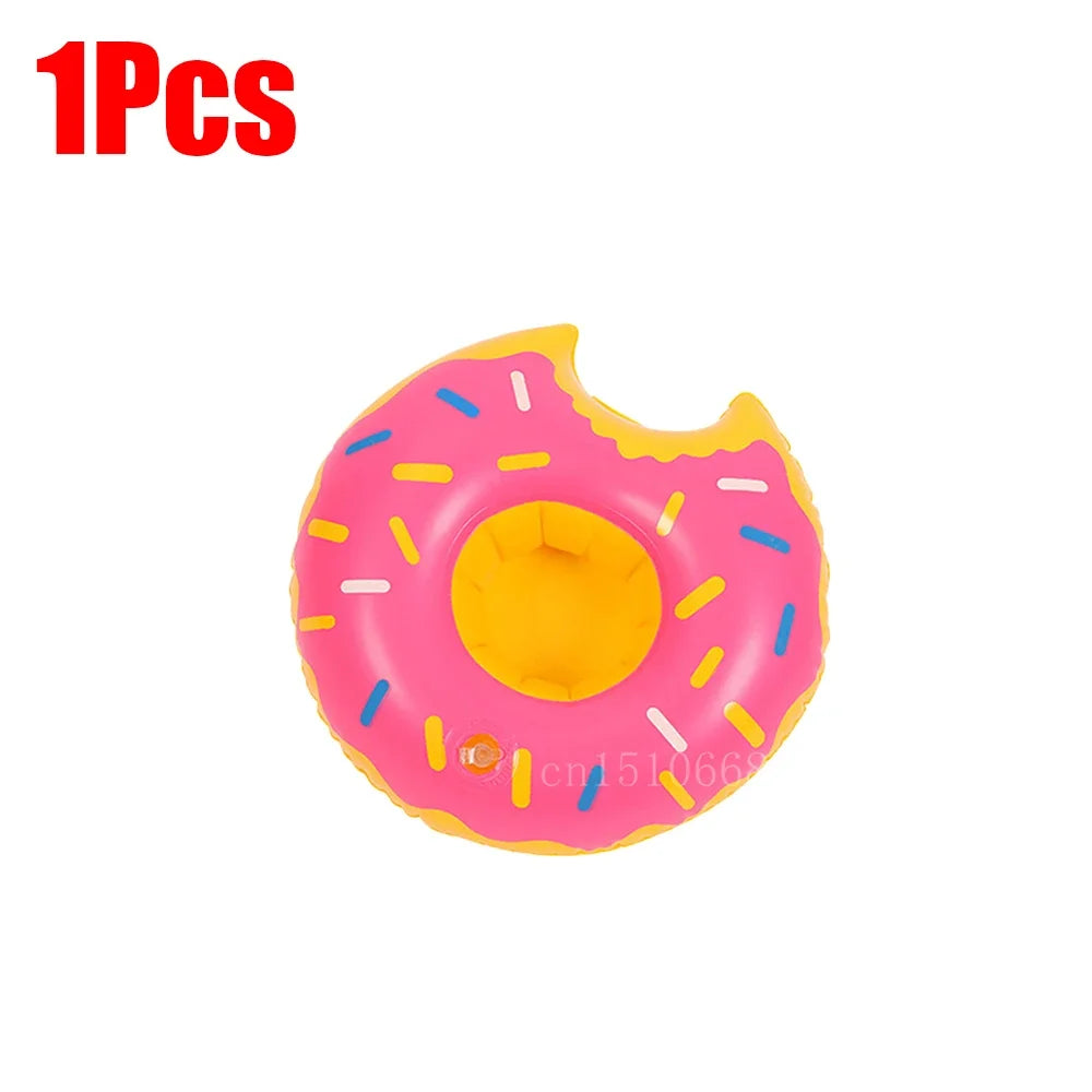 Bring tropical vibes to your next beach day or pool party with this Mini Coconut Tree & Flamingo Inflatable Drink Holder ! Made from durable PVC, it's lightweight, easy to inflate, and keeps your beverage floating right beside you.