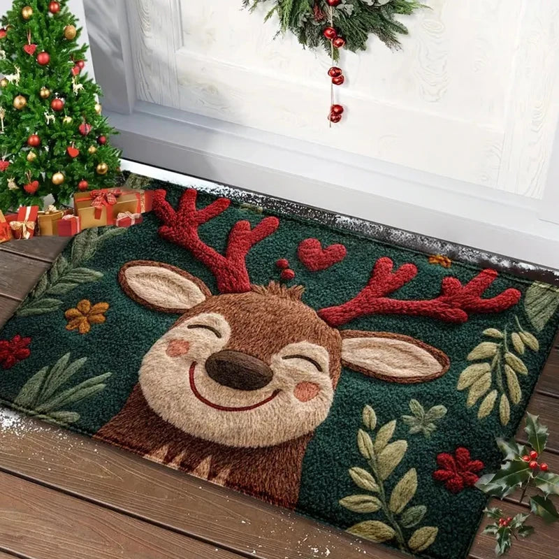 Christmas Door Mat – Santa Claus & Gingerbread Man Design
