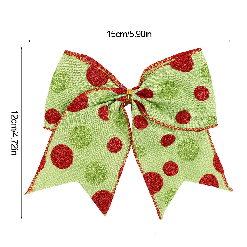 Red & Green Polka Dot Christmas Bows