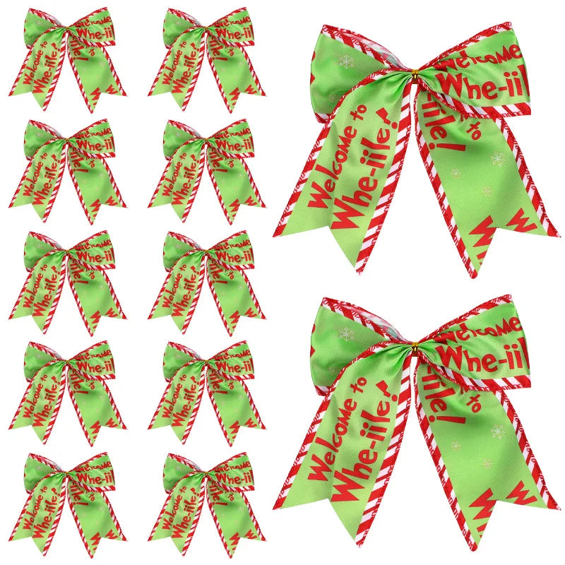 Red & Green Polka Dot Christmas Bows