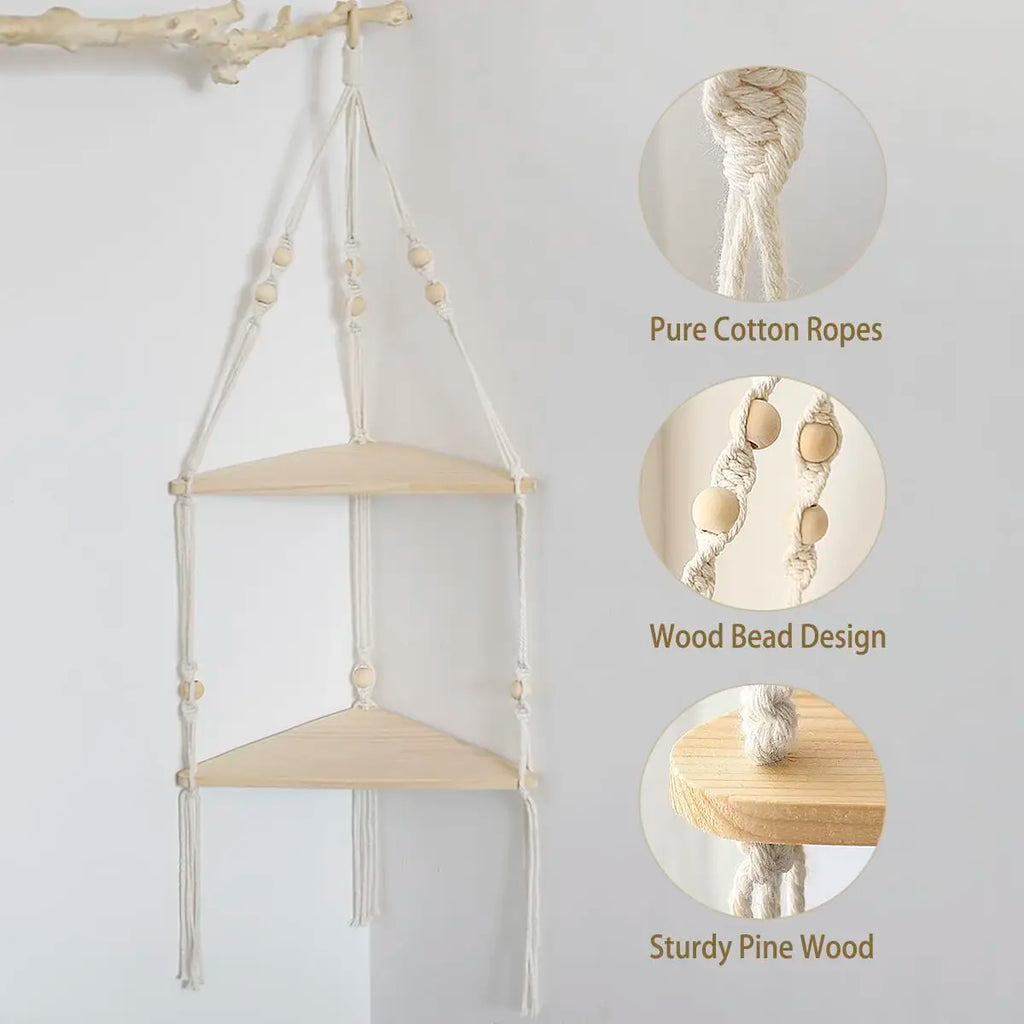 Macramé Wall Hanging Shelf Floating Wall Shelf