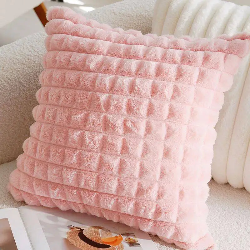 Pink Embroidered Decorative Cushion Cover – Floral Design