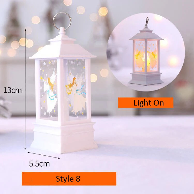Santa Claus & Snowman Lantern Light