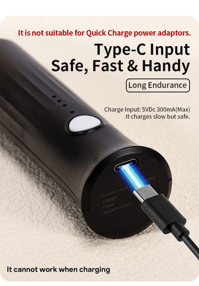 Upgraded USB Rechargeable Handheld Frother – 3-Speed Milk Whisk, Egg Beater & Mini Blender