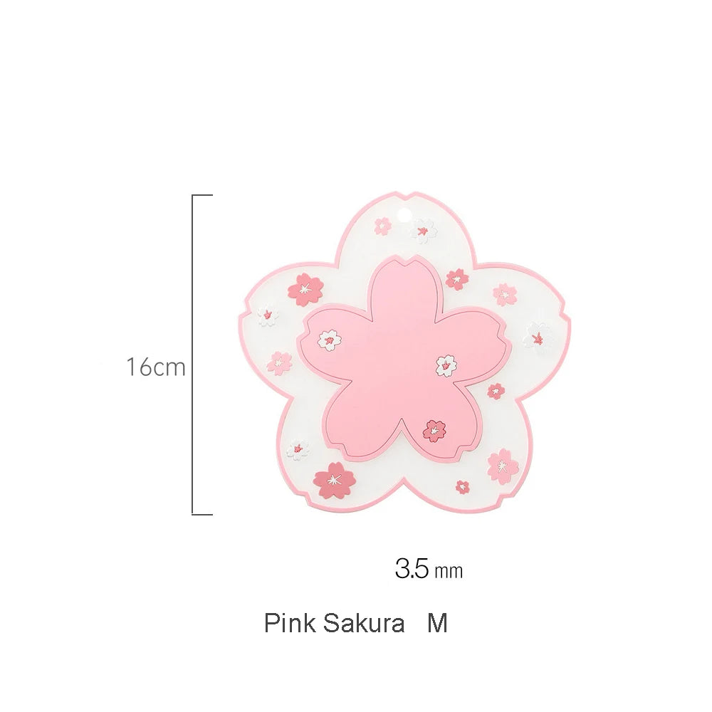 Kawaii Cherry Blossom Tea Coaster Mat