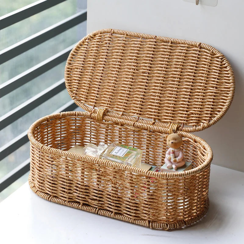Bohemian Imitation Rattan Storage Basket